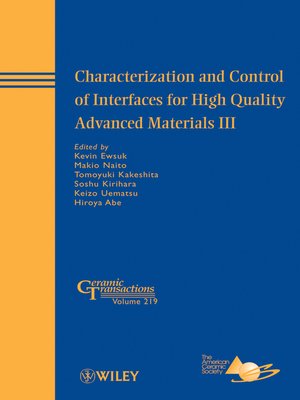 cover image of Characterization and Control of Interfaces for High Quality Advanced Materials III
